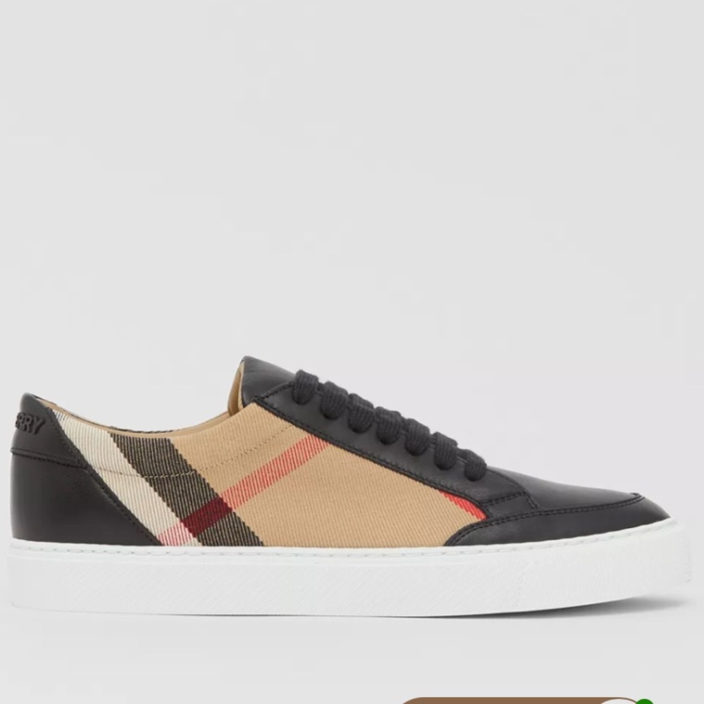 Burberry House Check & Leather Sneakers